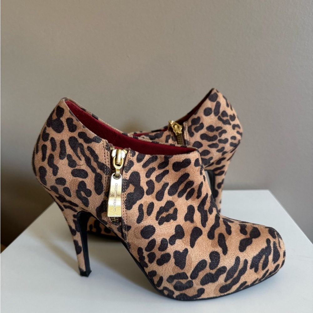 Christian Siriano for Payless Animal Leopard Print Heels/Boots Women’s Size 7.5M